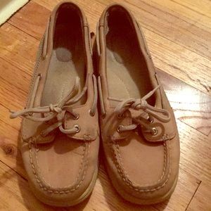 Sperry topsider tan boat shoes